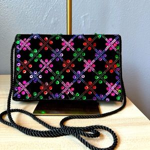 Beautiful velvety sequins Crossbody bag.
